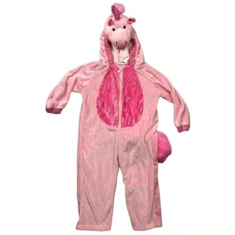 Pink Velour Unicorn Halloween Costume Toddler Girls Size 3 to 4 Years